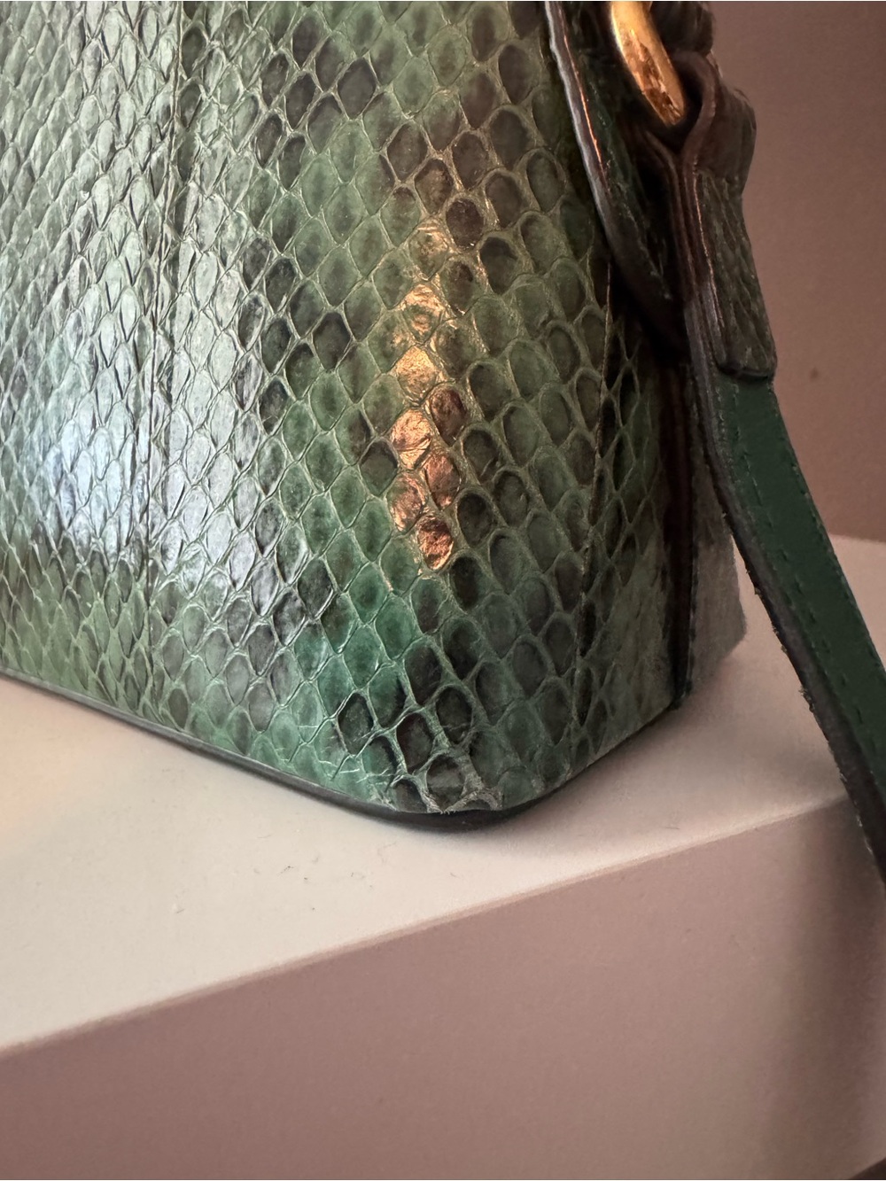 Gucci Ophidia Dome Crossbody Bag- Green Python Leather - Picture 7 of 13